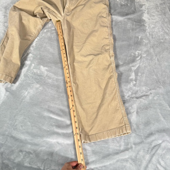 LL Bean Corduroy Carpenter Pants Mens 36x30 (Fits 36x29) Straight Fit Khaki - Picture 7 of 10